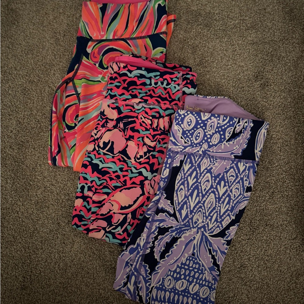 three pairs of lilly pulitzer capris
